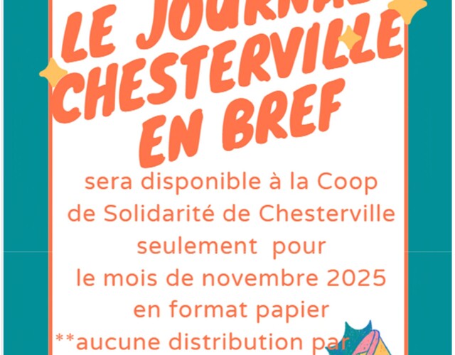 Journal Chesterville en bref